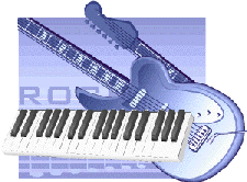 image: keyboard and guitar